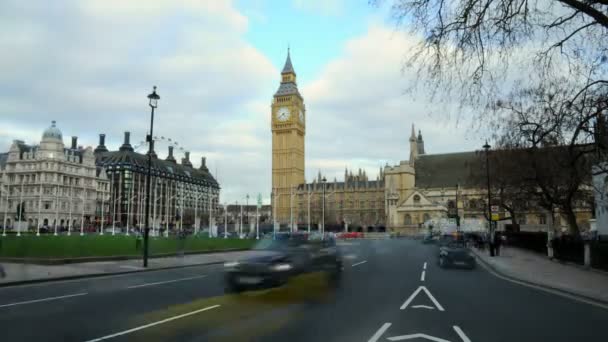 Londres Reino Unido Outubro 2011 Ampla Cronologia Torre Relógio Rua — Vídeo de Stock