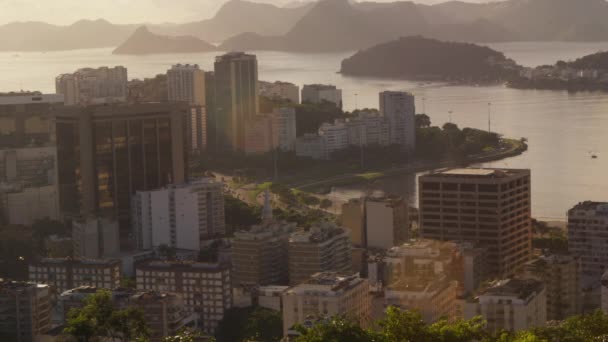 Veicoli Movimento Una Strada Nei Pressi Botafoga Bay Rio Janeiro — Video Stock