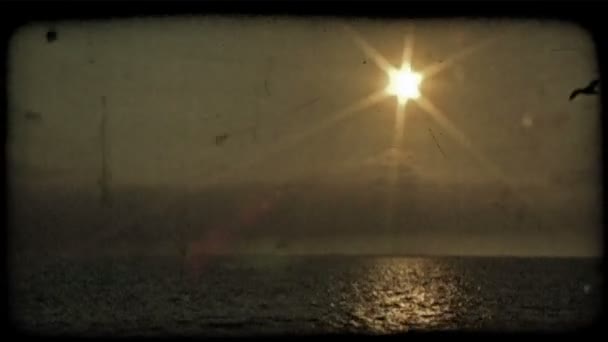 Sole Splendente Della California Tramonta Sopra Oceano Pacifico Sole Dorato — Video Stock
