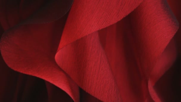 Крупним Планом Знімок Червоної Атласної Тканини — стокове відео