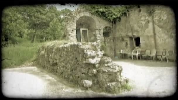 Tournage Quelques Ruines Extérieur Une Ville Italienne Vintage Stylisé Clip — Video