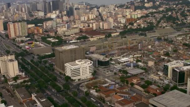 Paesaggio Urbano Strade Rio Janeiro Riprese Aeree Movimento Dell Auto — Video Stock