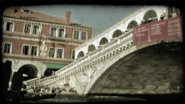 Vue Rapprochée Pont Dessus Canal Venise Vintage Stylisé Clip Vidéo — Video