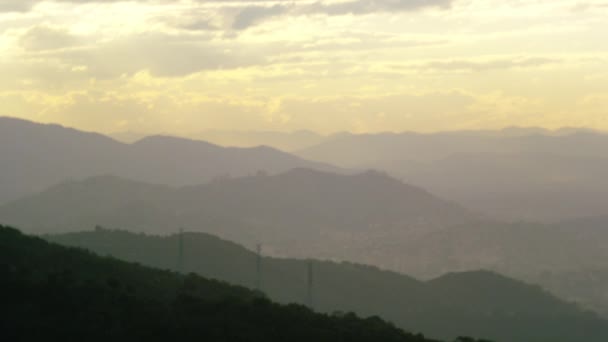 Rio Janeiro Sabah Gökyüzü Altında Tepeler Farklı Düzeylerde Artış — Stok video