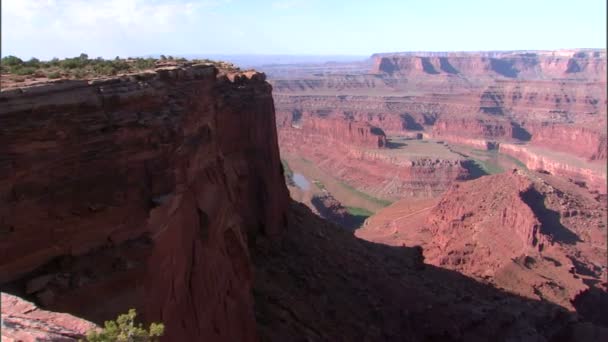 Pan Levý Snímek Mrtvého Koně Bod Canyonlands Poblíž Moabu Utahu — Stock video