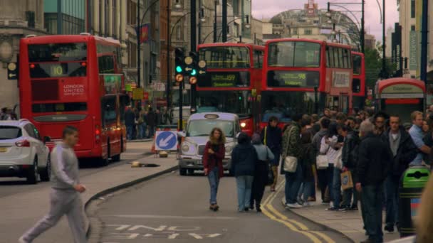 Londres Octobre 2011 Plan Fixe Personnes Circulation Sur Oxford Street — Video