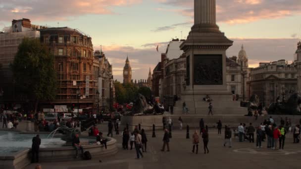 London Circa October 2011 Beautiful Shot Trafalgar Square London Big — Stock Video