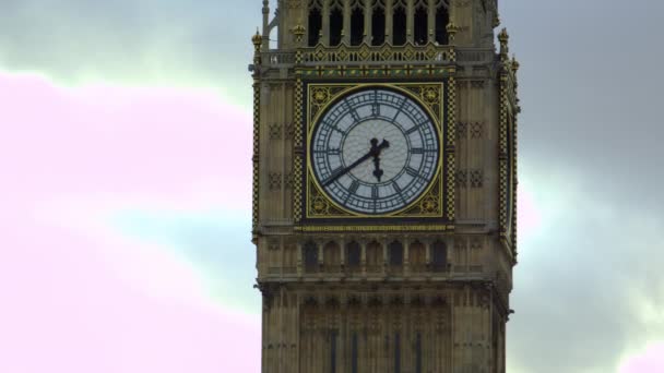 Gros Plan Immobile Tour Horloge Big Ben Londres Caméra Concentre — Video