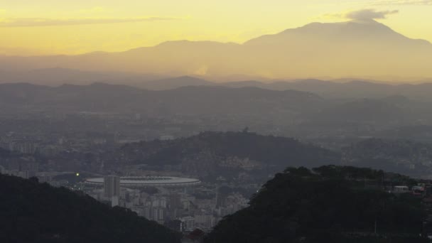 Detta Statisk Bild Ariel Himlen Över Bergen Rio Janeiro Stadens — Stockvideo