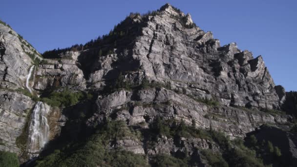 Foto Estática Montañas Cascada Parque Nacional Zion — Vídeo de stock