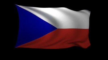 Çek Cumhuriyeti rüzgarda sallayarak bayrak. Arka plan bir alfa kanalı olduğunu