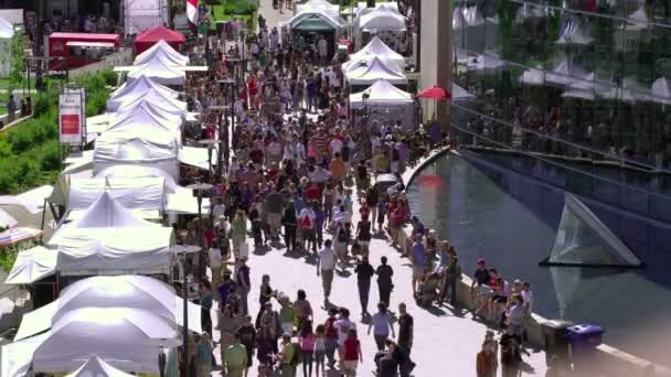 Salt Lake City Circa 2012 Foto Bersudut Tinggi Kerumunan Orang — Stok Video