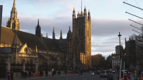 London Storbritannien Oktober 2011 Bred Skjuten Domkyrka Solnedgången London — Stockvideo