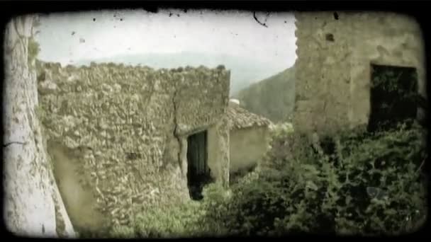 Skott Några Byggnader Italiensk Stad Vintage Stiliserade Videoklipp — Stockvideo