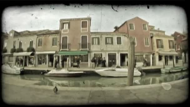 Venedig Italien Mai 2012 Weitwinkelaufnahme Eines Kanals Venedig Italien Vintage — Stockvideo