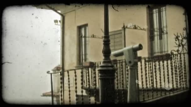 Eine Pfanne Links Von Einem Italienischen Haus Vintage Stilisierter Videoclip — Stockvideo
