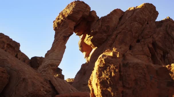 Prise Vue Statique Arche Parc National Vallée Feu Nevada Ciel — Video
