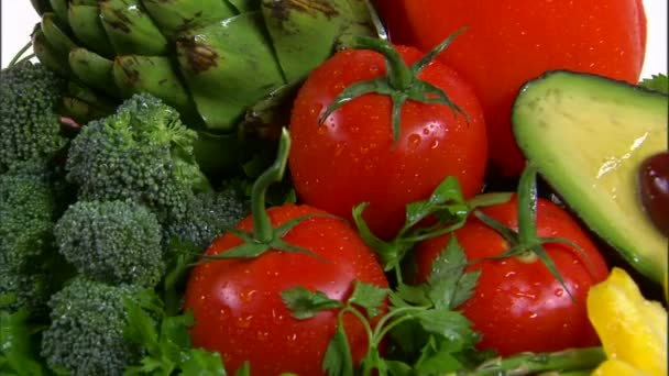 Střední Záběr Sortiment Zeleniny Otáčení Stínítko — Stock video