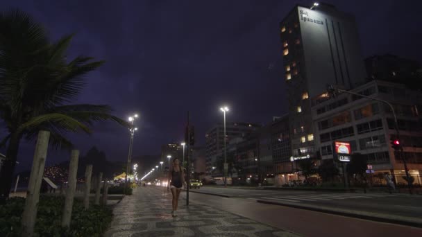 Rio Janeiro Juni 2013 Statisk Bild Rio City Skyskrapor Flicka — Stockvideo