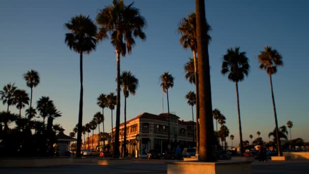 Timelapse Shopping District Newport Beach People Walking — Stock Video