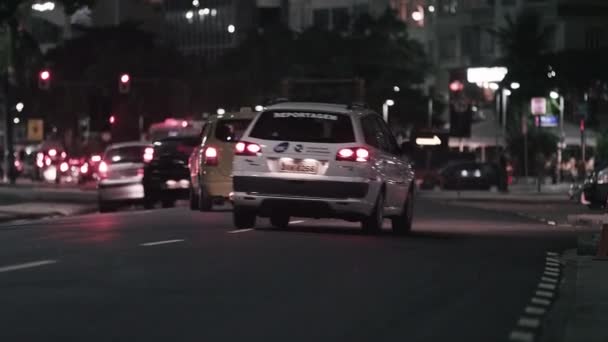 Rio Janeiro Juni 2013 Statische Aufnahme Von Stoßstangen Straßenverkehr Lichter — Stockvideo