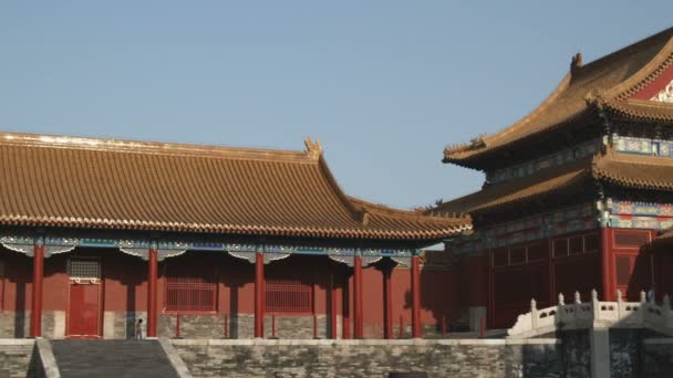 観光客が訪れる中国の複雑な紫禁城 — ストック動画