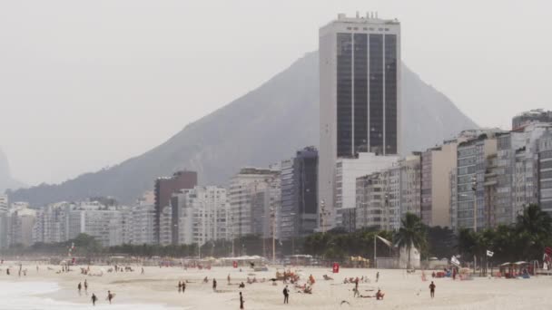 Rio Janeiro Brazil June 2013 People Swimming Ocean Guanabara Bay — Stock Video