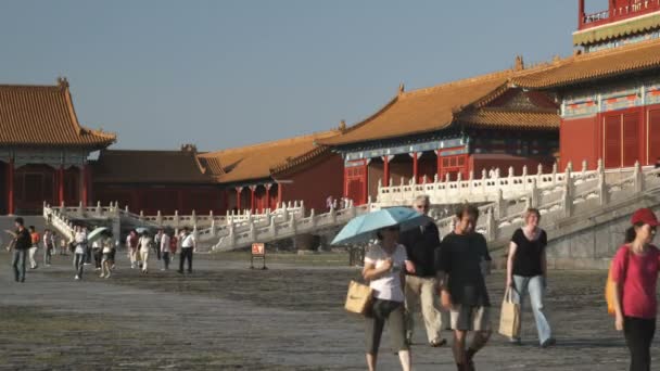 Turistas Visitam Complexo Cidade Proibida China — Vídeo de Stock