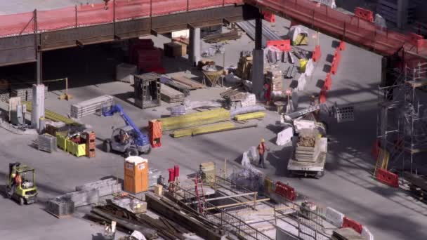 Hombres Trabajando Una Obra Construcción Centro Salt Lake City Utah — Vídeos de Stock