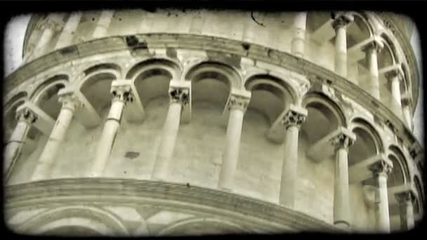 Närbild Tornet Pisa Italien Vintage Stiliserade Videoklipp — Stockvideo