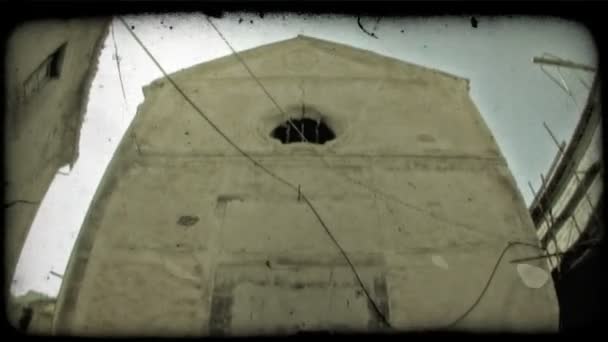 Снято Здание Разрушенном Городе Италии Винтажный Стилизованный Видеоклип — стоковое видео