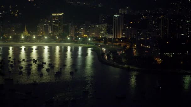 Pan Aéreo Del Emblemático Cristo Redentor Río Janeiro Bahía Guanabara — Vídeos de Stock