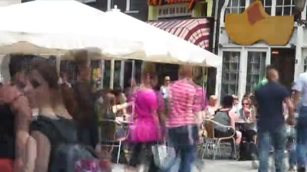 Amsterdam Pays Bas Circa 2013 Time Lapse Cafe Tables Amsterdam — Video