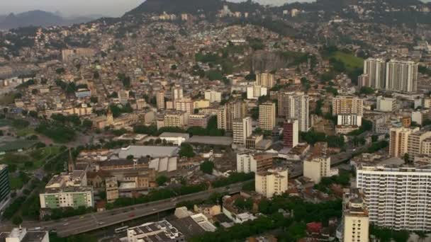 Video Aereo Che Traccia Rio Janeiro Brasile Particolari Come Traffico — Video Stock