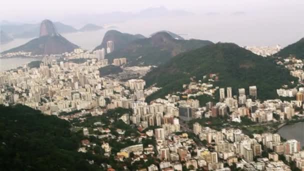 ジャネイロ ブラジルの都市景観の空中ショットは ヘリコプターから撮影された映像 — ストック動画