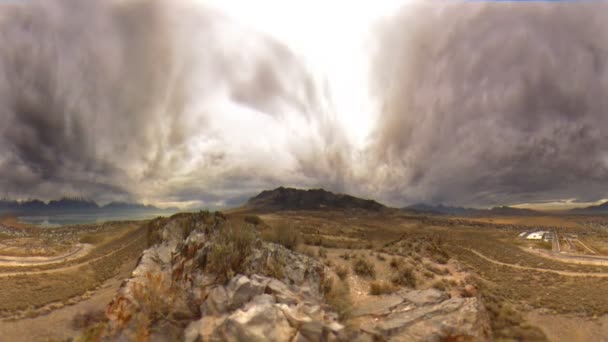 Wide Time Lapse Shot Utah Valley Stormy Day Static Shot — Stock Video