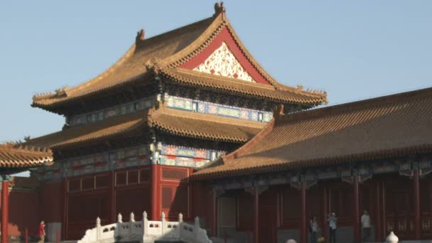 Yasak Şehir Çin Karmaşık Turist Ziyaret — Stok video