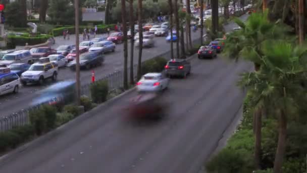 Statische Weergave Van Snelheidsovertredingen Stop Start Verkeer Las Vegas Boulevard — Stockvideo