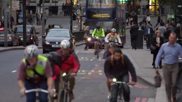 London United Kingdom October 2011 Traffic Busy Street Rush Hour — Stock Video