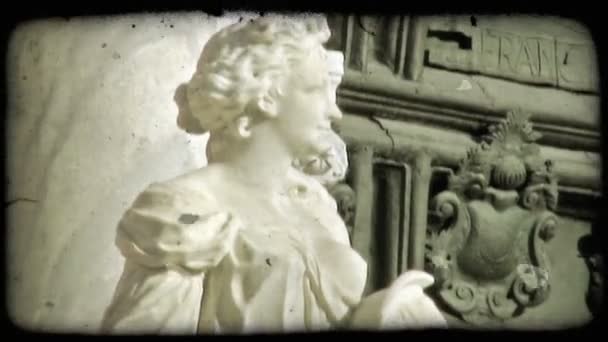 Tournage Une Statue Une Femme Italie Vintage Stylisé Clip Vidéo — Video