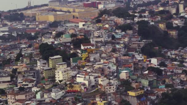 Slow Motion Antenn Bilder Kulle Byggnader Rio Janeiro Brasilien Filmat — Stockvideo