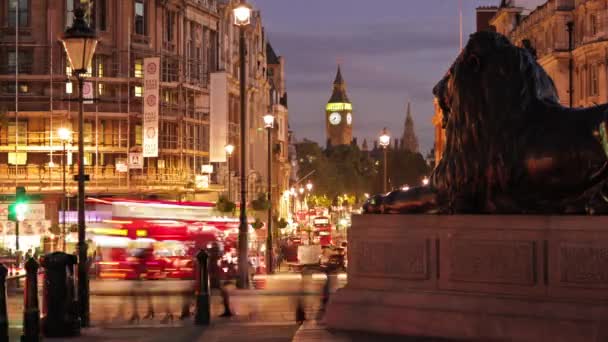 Londra Circa Ottobre 2011 Time Lapse Girato Sera Trafalgar Square — Video Stock