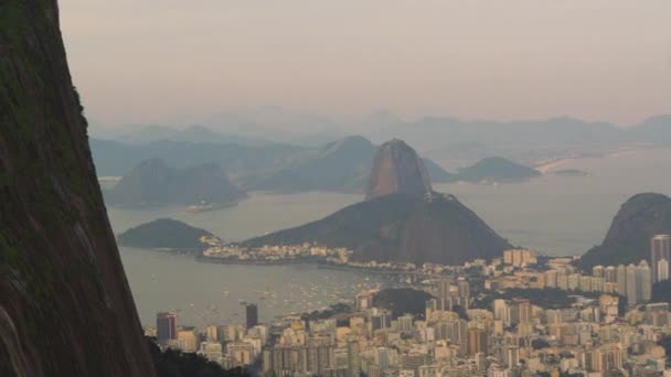 Tracking Aerial Shot Rio Janeiro Brazil Taken Helicopter Shot Starts — Stock Video