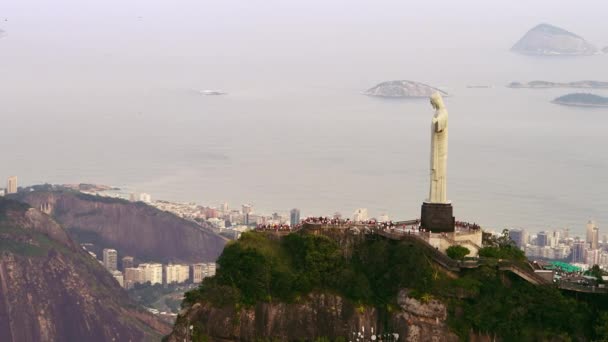 Rio Janeiro Brasil Junho 2013 Tiro Aéreo Alta Definição Cristo — Vídeo de Stock