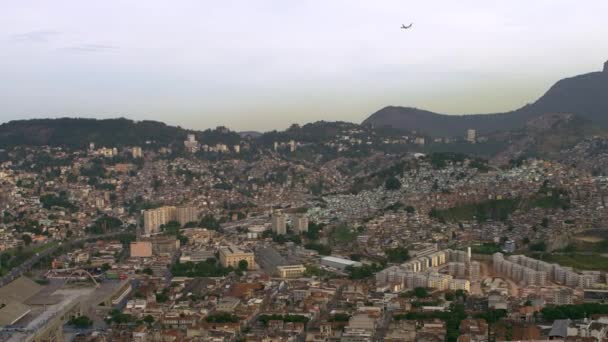 Airial Shot Aircraft Cityscape Rio Janeiro Brazil Dalam Bahasa Inggris — Stok Video