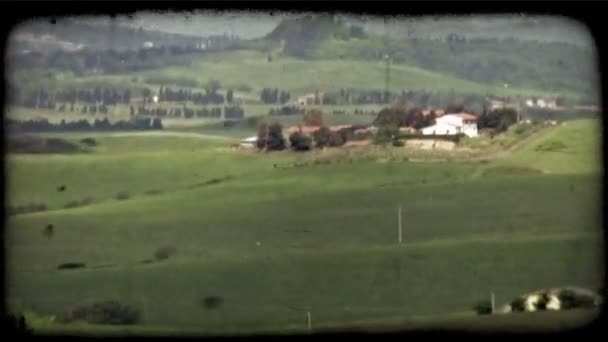Pan Záběr Pro Pravé Italské Krajiny Vintage Stylizované Videoklip — Stock video