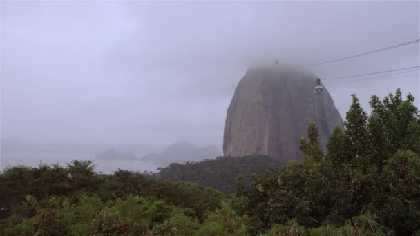 Άποψη Του Sugarloaf Mountain Και Guanabara Bay Στο Ρίο Ντε — Αρχείο Βίντεο