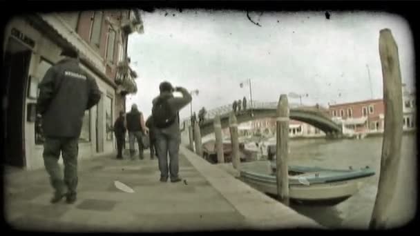Venezia Italia Circa Maggio 2012 Pan Right Obiettivo Grandangolare Canale — Video Stock