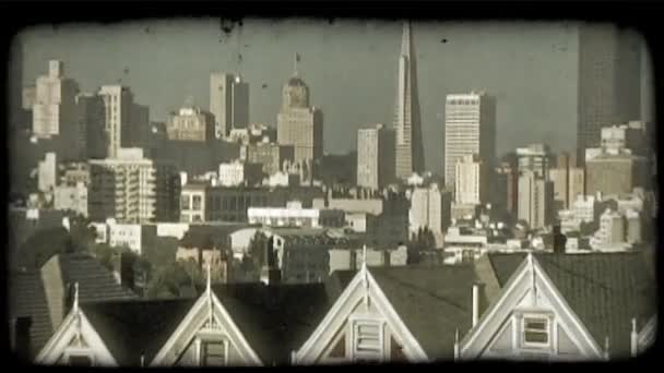 Zoom Zpět Zaneprázdněný San Francisco Downtown Trans America Budova Centru — Stock video