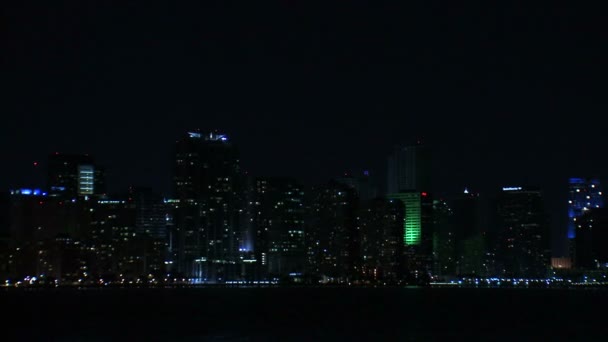 Uma Foto Noturna Costa Miami Câmera Lentamente Entra — Vídeo de Stock